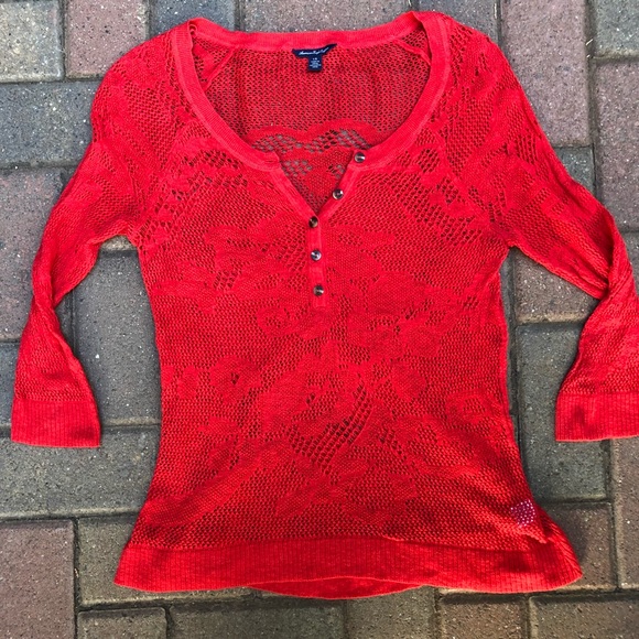 American Eagle Outfitters Sweaters - American Eagle | Red Button Up Knit Sweater